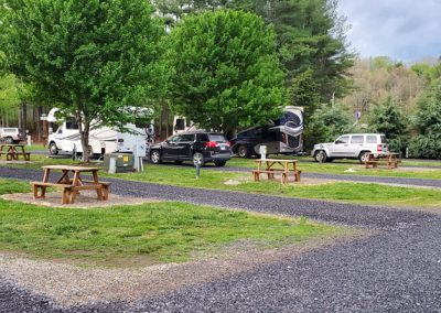 Level site with excellent gravel in campground